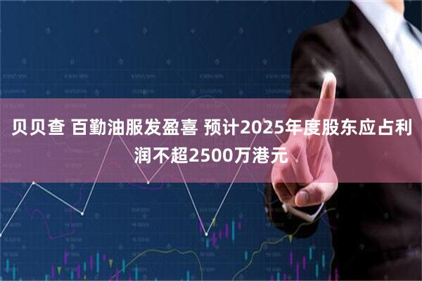 贝贝查 百勤油服发盈喜 预计2025年度股东应占利润不超2500万港元