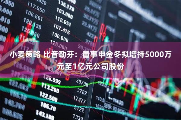 小麦策略 比音勒芬:董事申金冬拟增持5000万元至1亿元公司股份