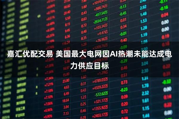 嘉汇优配交易 美国最大电网因AI热潮未能达成电力供应目标